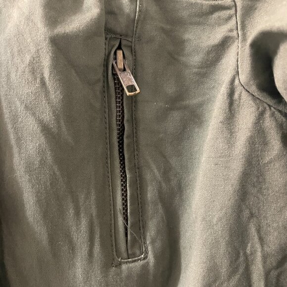 Ambiance Hooded Utility Jacket, Size Small Olive Green Drawstring Waist - Picture 7 of 10